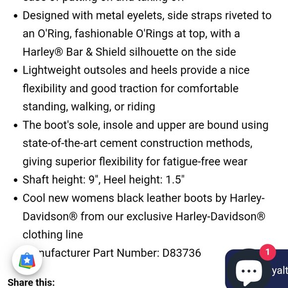 Harley Davidson Eda boots size 9 - Picture 6 of 16